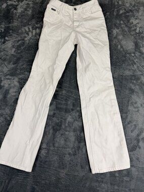 New York Jeans Womens White Straight-Leg Pants 2